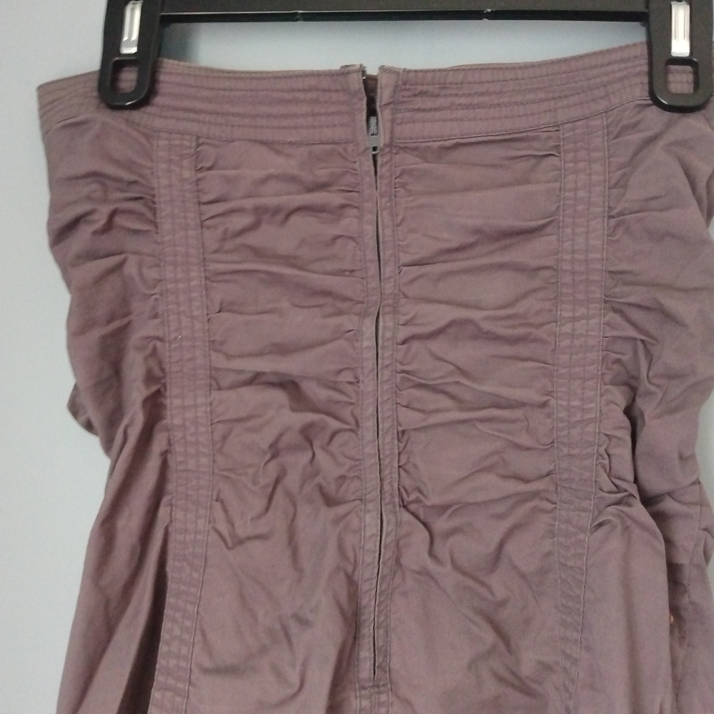 Strapless Dress with Ruching, Gray  Back Zipper Junior - Picture 6 of 8